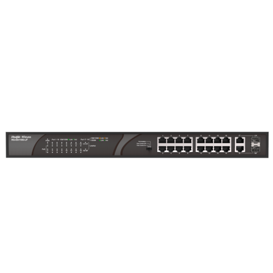 Switch Reyee - 16 ports POE 7.2Gb/S - RG-ES118S-LP-SWITCH ETHERNET - POE -2 ALLTECH - GUARD SECURITY